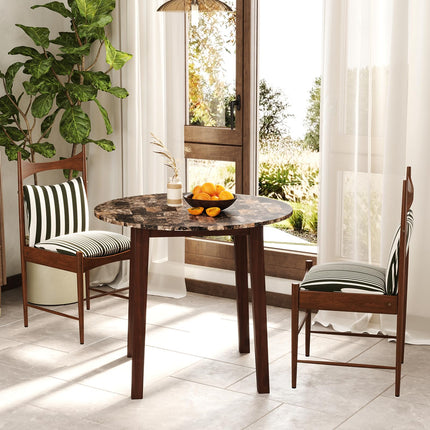 Dreamade 35” Round Dining Table - Kitchen Table with Rubber Wood Legs