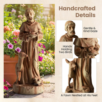 Dreamade 24.5'' St. Francis Garden Statue with Bird Feeder