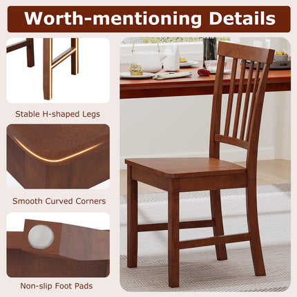 Dreamade Set of 4/ 2 Dining Room Side Chair w/High Slat Back, Wood Legs