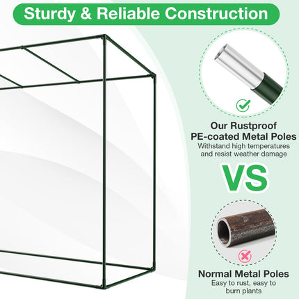 Dreamade Outdoor Portable Mini Greenhouse w/ PE Cover & 4 Ground Stakes & Ropes