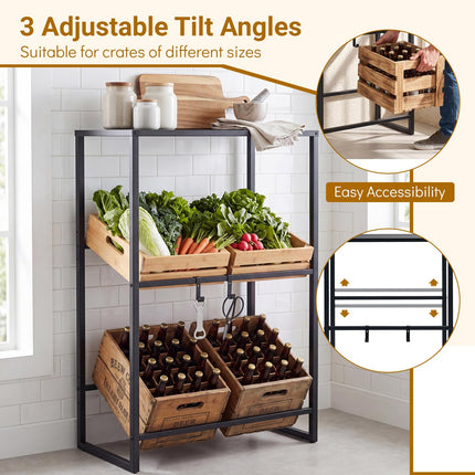 Dreamade 3-Tier Drink Crate Rack for Kitchen
