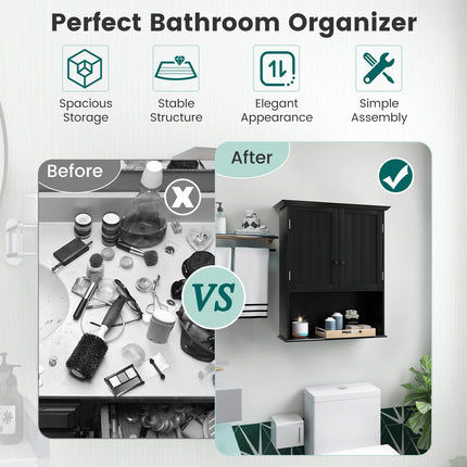 Dreamade Bathroom Wall Mounted Cabinet - Storage Cabinet w/Adjustable Shelf