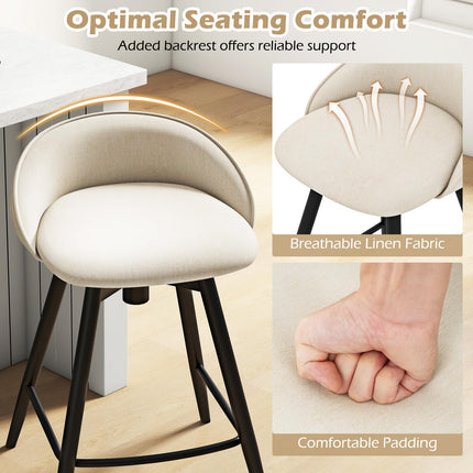 Dreamade Swivel Bar Stools Set of 2/4 25" Counter Height Bar Chairs