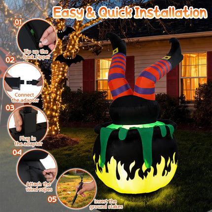 DREAMADE 6 FT Halloween Inflatable Witch Legs