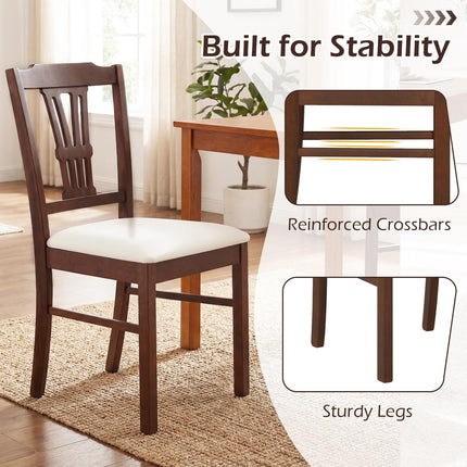 Dreamade Wooden Dining Chairs Set of 2/4 Upholstered Kitchen Chairs