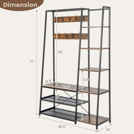 Dreamade Coat Rack with Shoe Bench