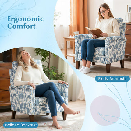 Dreamade Upholstered Accent Chair with Floral Pattern