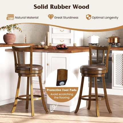 Dreamade 30" Upholstered Leathaire Farmhouse Barstools for Kitchen Island Dining Room Pub