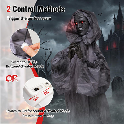 DREAMADE 5.6FT Animated Lifesize Weeping Woman Halloween Decor