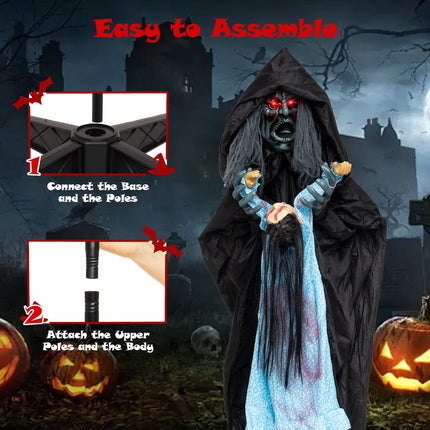 DREAMADE 7.2 FT Soul Snatcher Animatronic Animated Ghost Halloween Decor