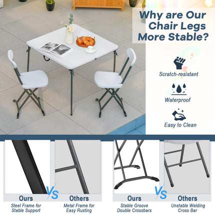 Dreamade 2-Pack Folding Chairs, Plastic Event Chairs, Lightweight Foldable Chairs with Solid X-Shape Frame