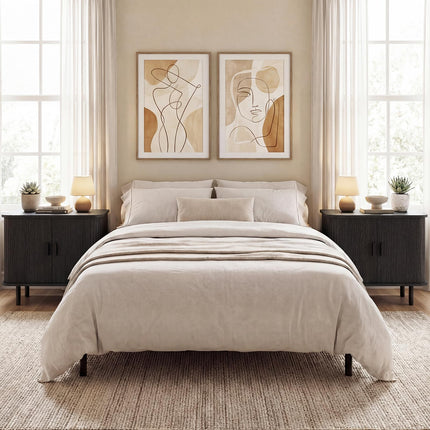 Dreamade 24’’ Large Century Modern Nightstand Set of 2/1