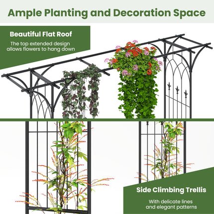 Dreamade Metal Garden Arbor with Trellis