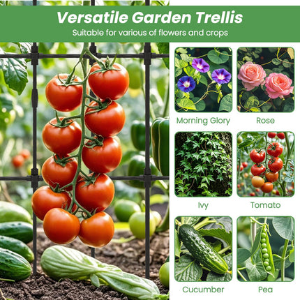 Dreamade Outdoor Garden Trellis for for Climbing Plants, 73” Tall Trellis w/Rustproof PE Coated Metal Pipes