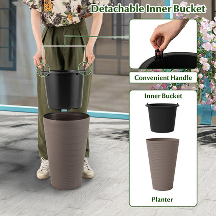 Dreamade 18" Tall Flower Pot Set of 2 Modern Decorative Planter Pots