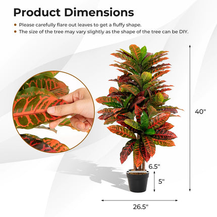Dreamade Artificial Croton Palm Tree