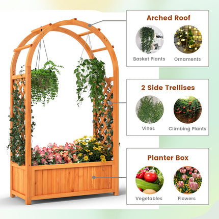 Dreamade Raised Garden Bed with Arch Trellis