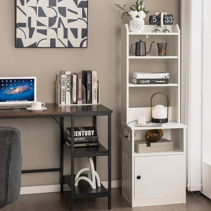 Dreamade Nightstand with Charging Station - 55" Tall Bedside Table