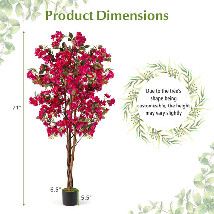 Dreamade 6 FT Bougainvillea Artificial Tree Artificial Plants for Indoor Decor