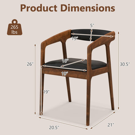 Dreamade Modern Accent Chair - PU Leather Upholstered Armchairs w/Cozy Backrest & Padded Seat Cushion