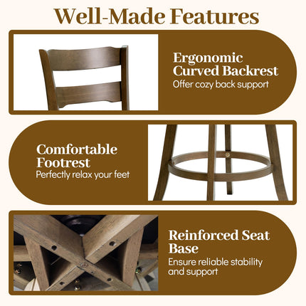 Dreamade 30.5" Swivel Bar Stools Set of 2/4 with Fabric Upholstered Seat, High Back