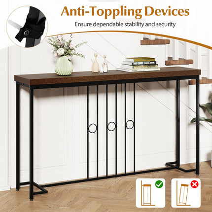 Dreamade 55" Narrow Entryway Table with H-Shaped Base & Spacious Tabletop