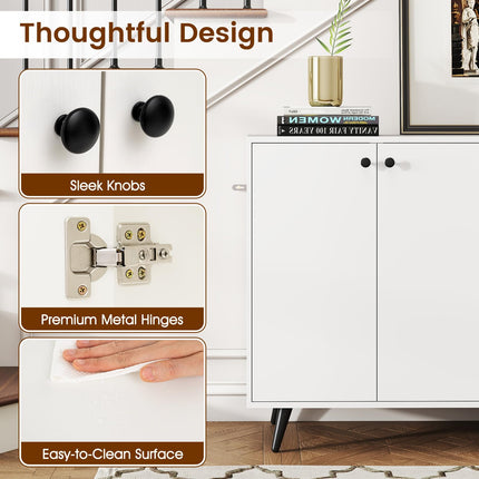 Dreamade Buffet Sideboard 4-Door Storage Cabinet with 5-Position Adjustable Shelves