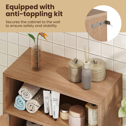 Dreamade Bathroom Storage Cabinet with 2 Doors & 3-Level Adjustable Shelf