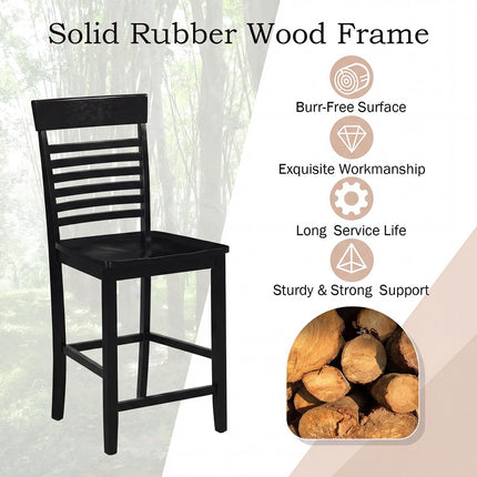 Dreamade Dining Chair Set of 2/4 with Footrests and Solid Wood Frame