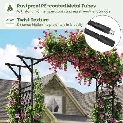 Dreamade Garden Arch Trellis 67''W x 83''H Metal Arbor