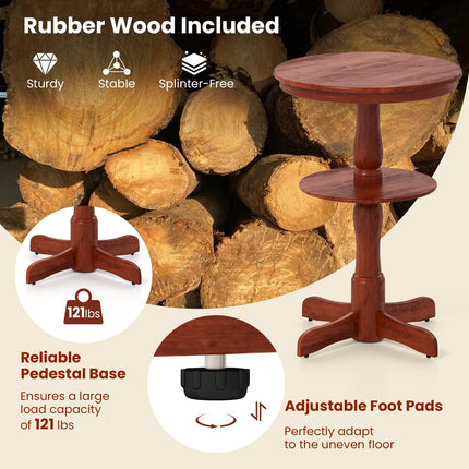 Dreamade 2 Tier Tall Round Dining Table with Pedestal Base