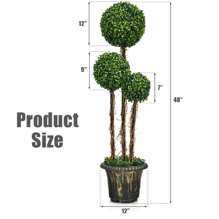 4 Ft Artificial Boxwood Topiary Tree - DreamadeUS