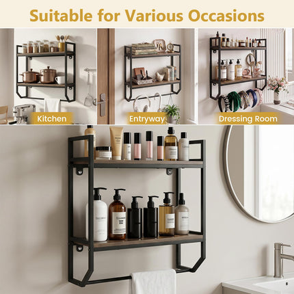 Dreamade Bathroom Shelf with Towel Bar