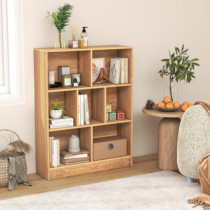 Dreamade 7 Cube Bookcase 4-Tier Freestanding Bookshelf w/ 7 Open Compartments