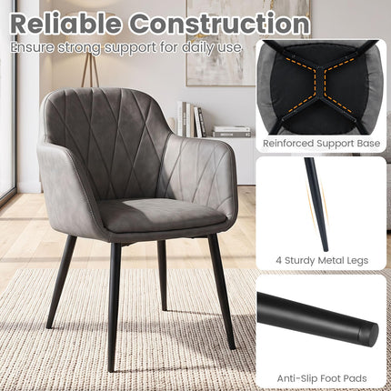 Dreamade Dining Chairs Set with Curved Back & Wide Seat