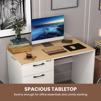 Dreamade Computer Desk with 4 Large Drawers