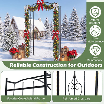 Dreamade Metal Garden Arbor | 7.5 FT Heavy Duty Arch Trellis for Climbing Plants