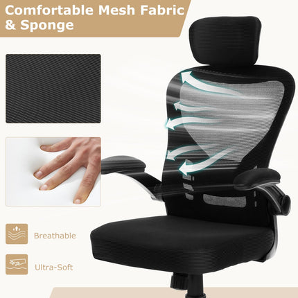 Dreamade Ergonomic Mesh Office Chair, Home Office Desk Chair with Adjustable Headrest and Lumbar Support