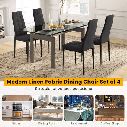 Dreamade Dining Chairs Set of 4 Black