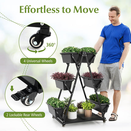 Dreamade 6-Tier Rolling Raised Garden Bed