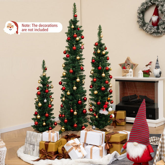 Dreamade 3' 4' 5' Pre-Lit Artificial Christmas Tree Set of 3