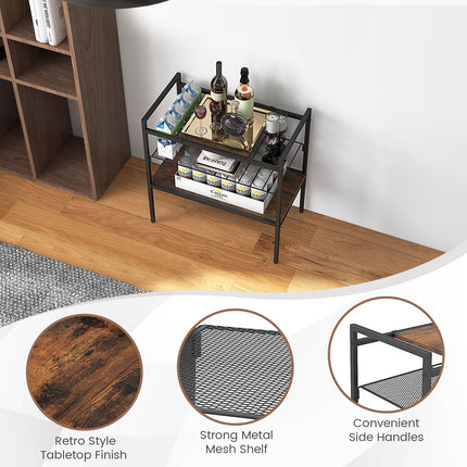 Dreamade 3-Tier Storage Rack, 24" Compact Shelving Unit Storage Shelves with Unique Removable Panel for Different Heights