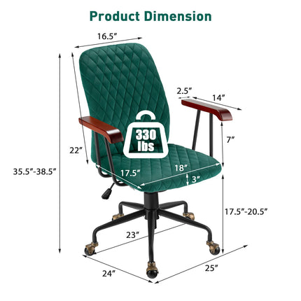 Dreamade Velvet Home Office Desk Chair