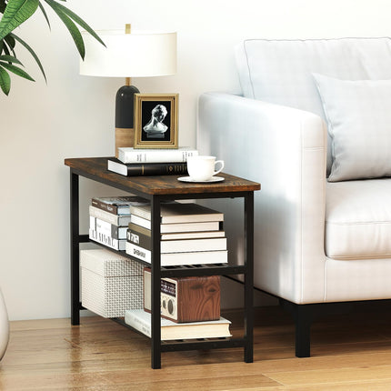 Dreamade 3-Tier Shoe Bench 32" L Shoe Organizer Storage Bench with Metal Slat Shelves & Seat