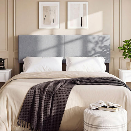 Dreamade Upholstered Headboard Queen/Full Size Vertical Quilted Linen Fabric Head Board