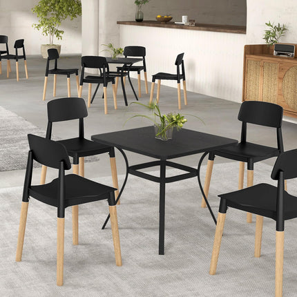 Dreamade Wooden Dining Chairs Set of 4, Modern Dining Side Chairs Set w/Ergonomic Backrest, Wide Seat & Sturdy Wooden Legs