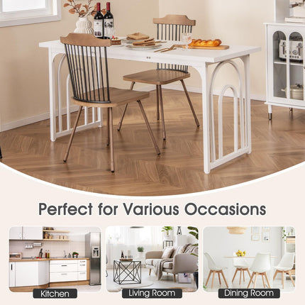 Dreamade 63"x24" Large Kitchen Table with Heavy Duty Arched Metal Legs