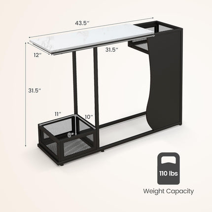 Dreamade 43.5" Console Table for Entryway - Modern Entry Table with Faux Marble Top