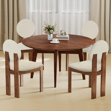 Dreamade Sherpa Dining Chairs Set of 2/4 Mid Century Modern Kitchen Chairs w/Rubber Wood Legs