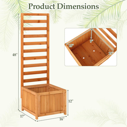 Dreamade Wood Raised Garden Bed with Trellis